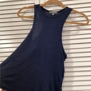 “Don’t Ask Why” slightly ribbed blue boho tank S 💙